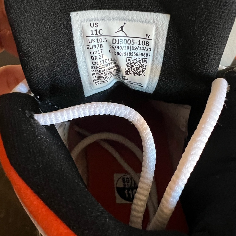 Jordan Sneakers in White, Black & Orange - Picture 4 of 5